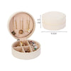 Simple Round Pu Leather Jewelry Storage Box Portable