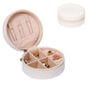 Simple Round Pu Leather Jewelry Storage Box Portable