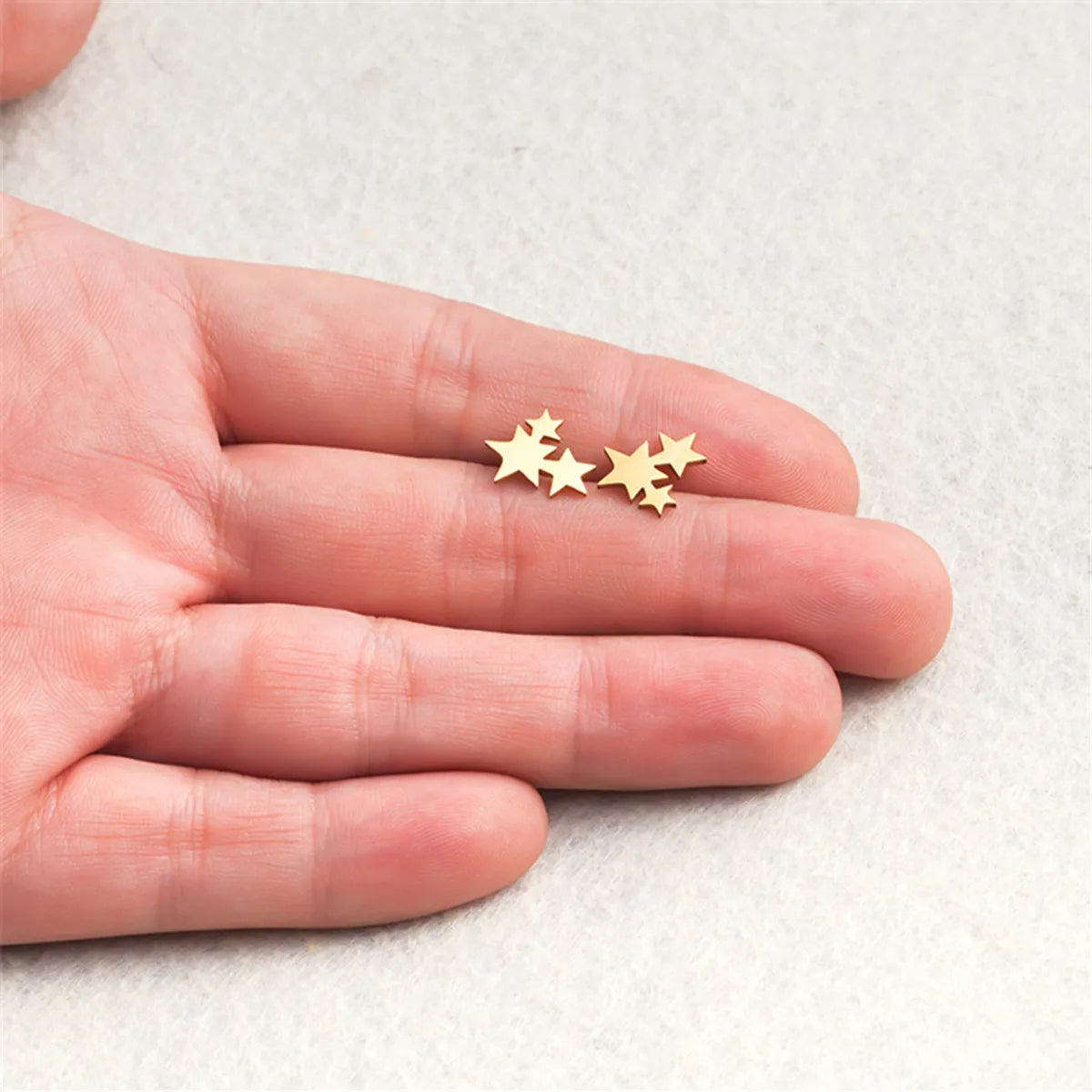 Fashion Star Stainless Steel No Inlaid Earrings Ear Studs