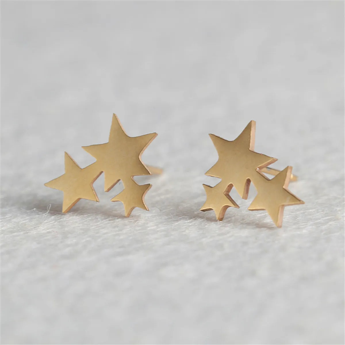 Fashion Star Stainless Steel No Inlaid Earrings Ear Studs