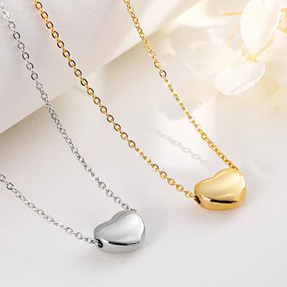 Simple Solid Color Stainless Steel Heart-shaped Small Round Bead Earrings Two-piece Set Wholesale Gooddiy