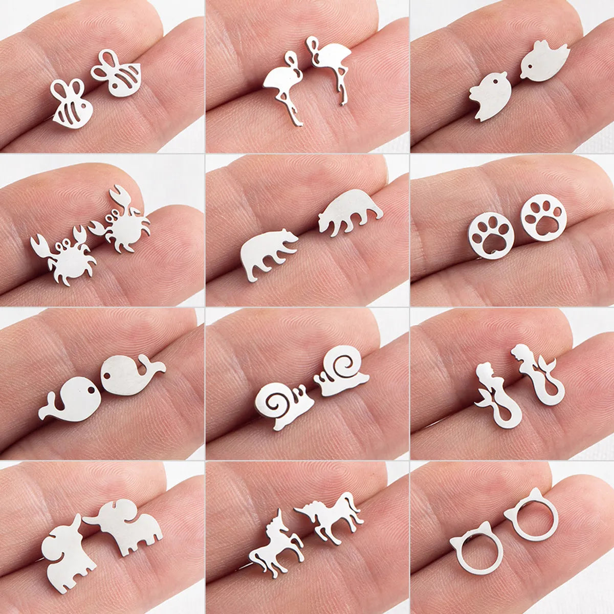 Cartoon Style Plating Stainless Steel No Inlaid Earrings Ear Studs