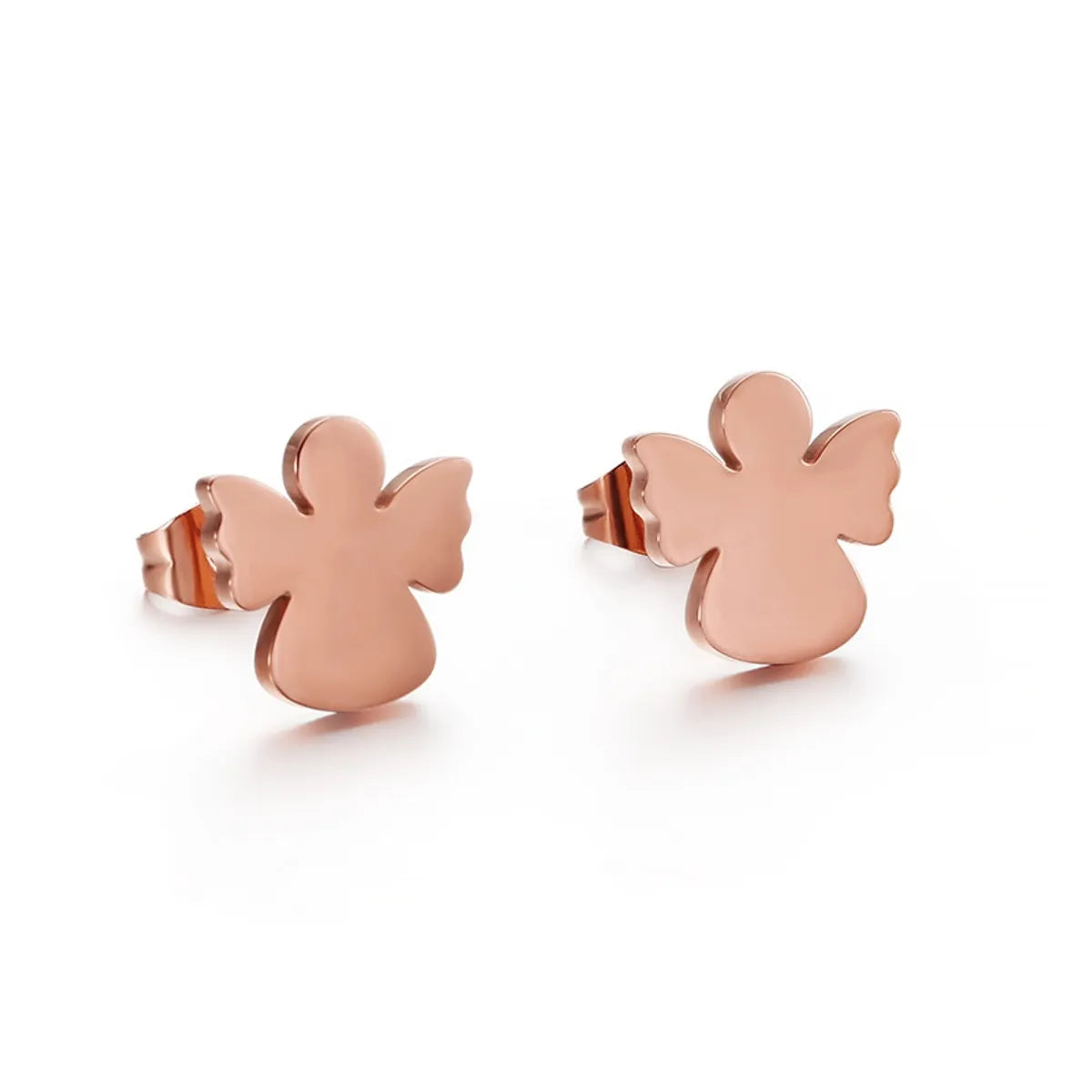 Simple Stainless Steel Cutting Angel Earrings Wholesale