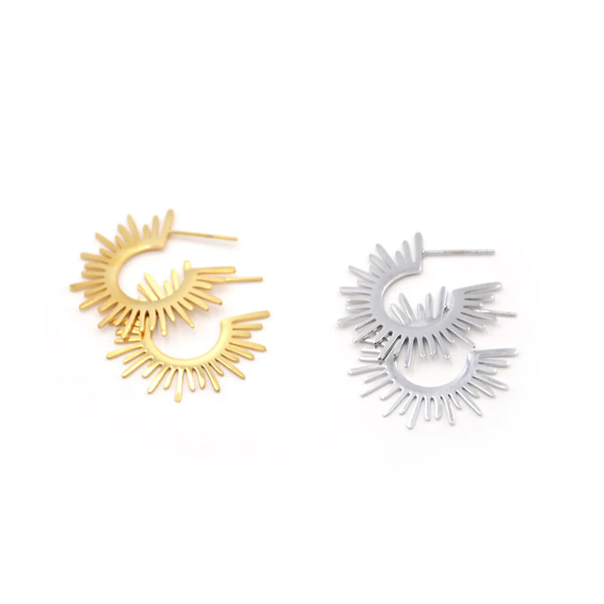 Simple Stainless Steel Earrings Fashion Sunflower Earrings