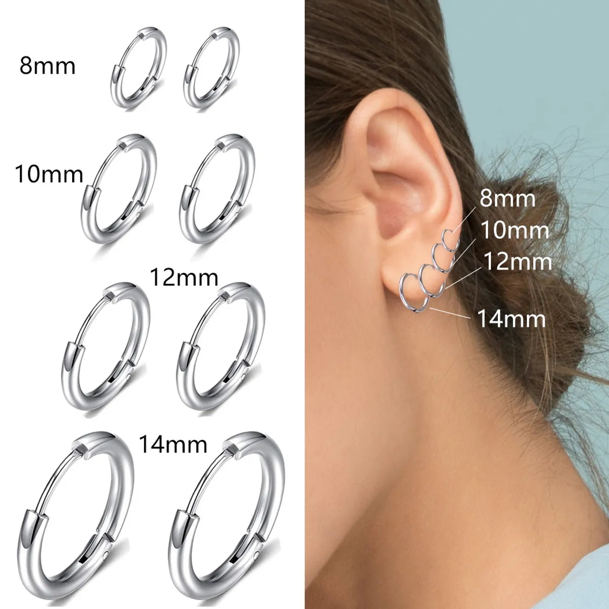 Simple  Stainless Steel Earrings