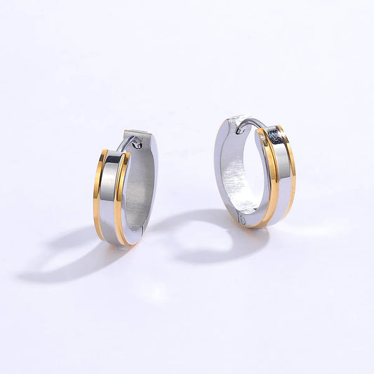 Simple Stainless Steel Electroplated 18k Gold Retro Earrings