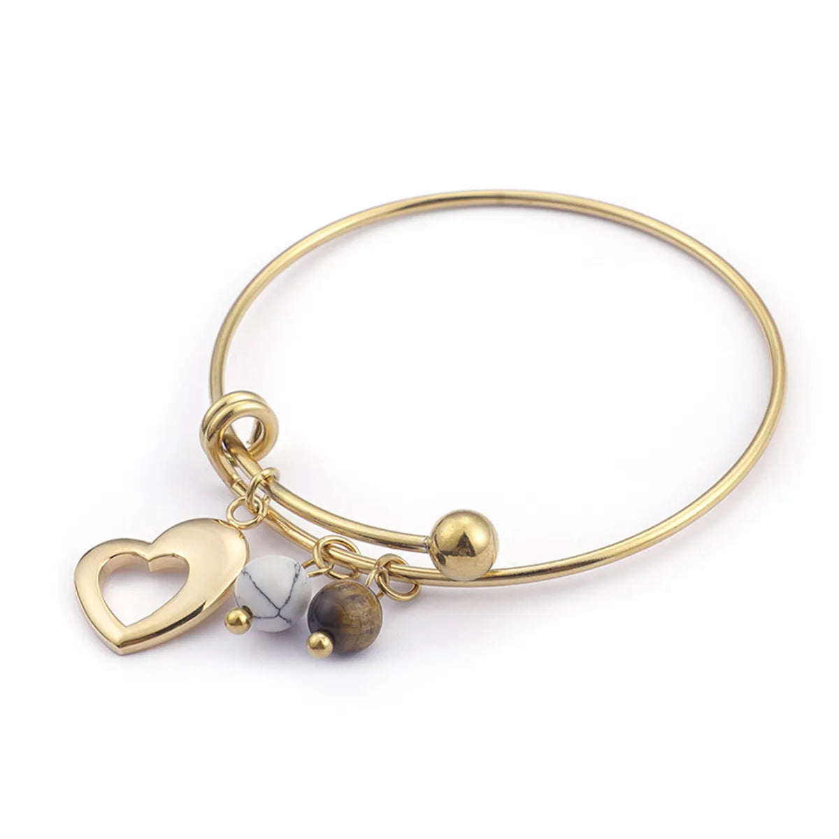 Simple Stainless Steel Gold-plated Heart Pendant Bracelet Wholesale Gooddiy