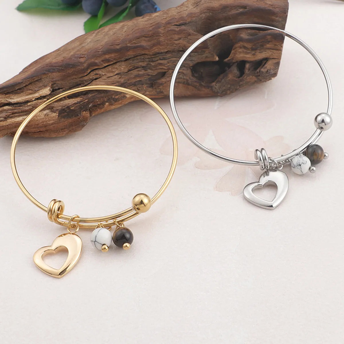 Simple Stainless Steel Gold-plated Heart Pendant Bracelet Wholesale Gooddiy