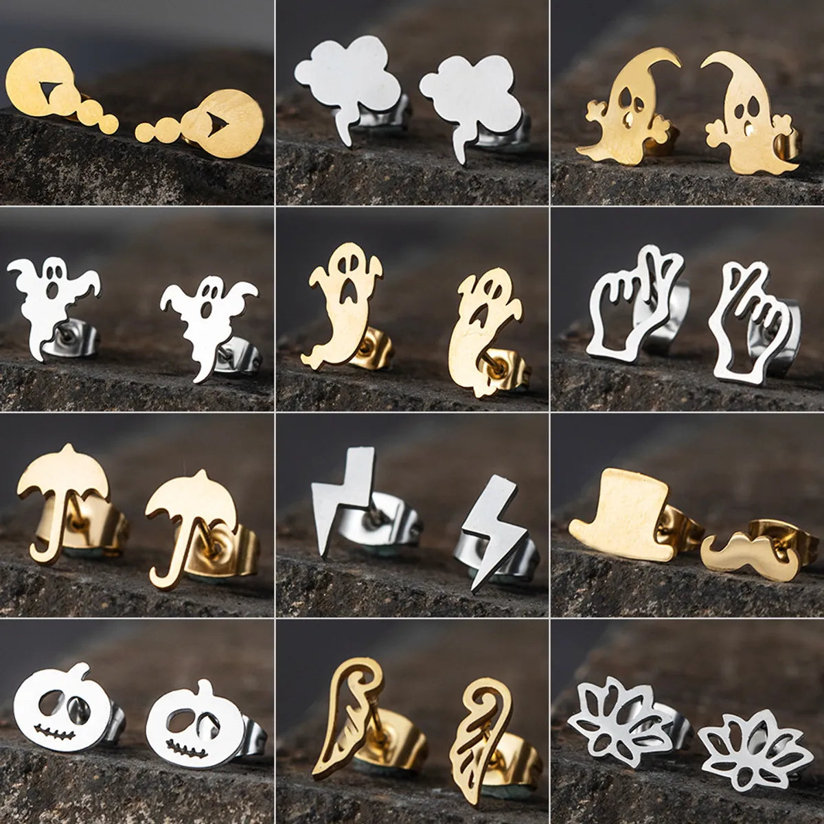 Cartoon Style Plating Stainless Steel No Inlaid Earrings Ear Studs