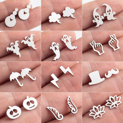 Cartoon Style Plating Stainless Steel No Inlaid Earrings Ear Studs