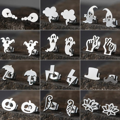 Cartoon Style Plating Stainless Steel No Inlaid Earrings Ear Studs