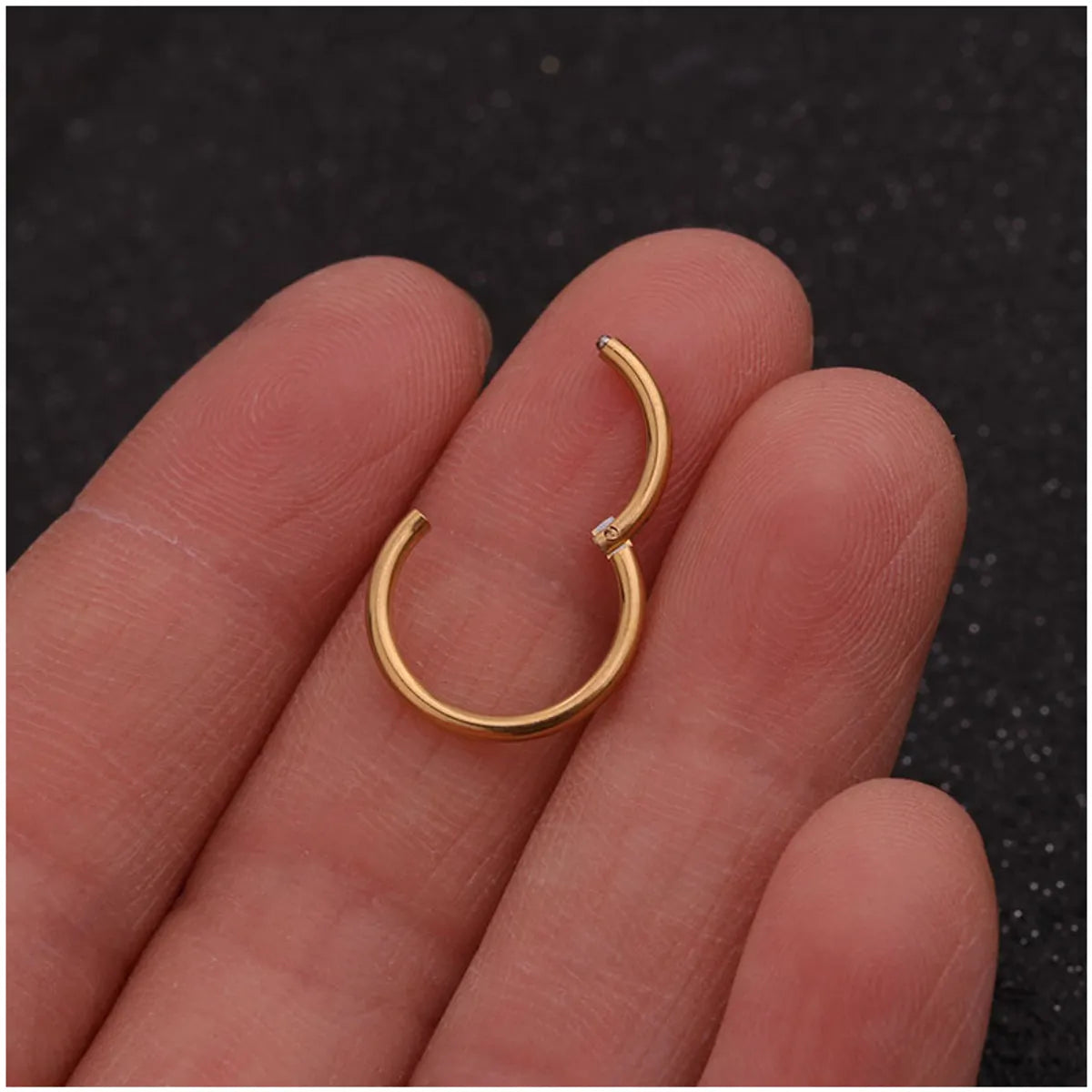 Simple Style Geometric Metal Plating Nose Ring