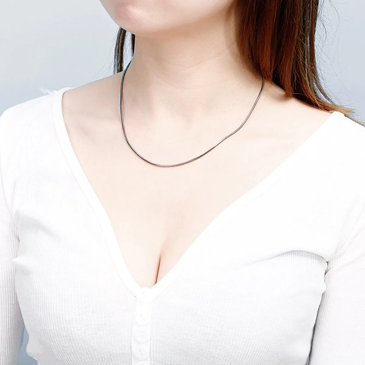 Simple Stainless Steel Round Snake Necklace Wholesale Gooddiy