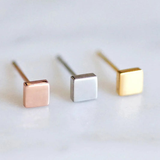 Simple Stainless Steel Small Earrings Fashion Square Earrings Mini Earrings Wholesale Gooddiy