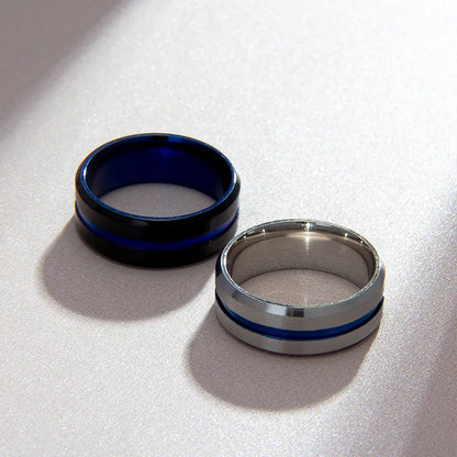 Simple Stainless Steel Two-Color Rings