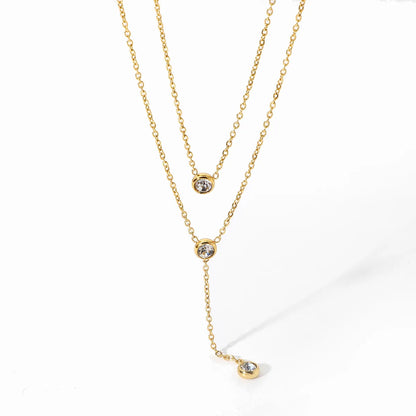 Simple Style Necklace Stainless Steel Titanium Steel Plating Gold Plated Pendant Necklace