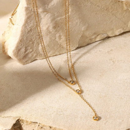 Simple Style Necklace Stainless Steel Titanium Steel Plating Gold Plated Pendant Necklace