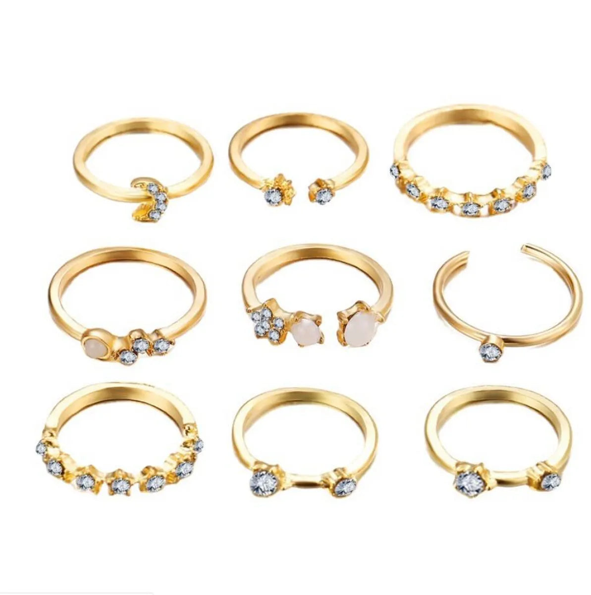 Simple Style Geometric Alloy Plating Rhinestones Women's