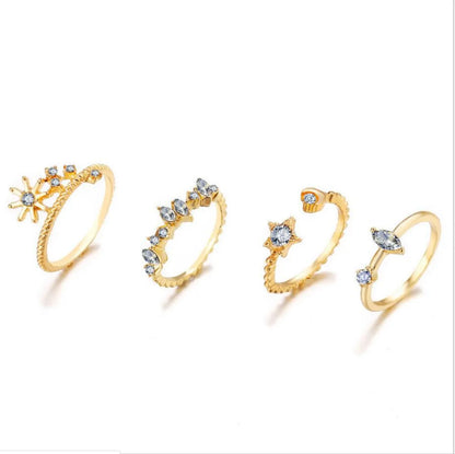 Simple Style Geometric Alloy Plating Rhinestones Women's