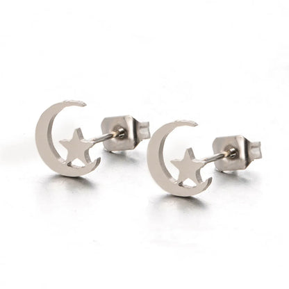 Simple Style Geometric Stainless Steel No Inlaid Earrings Ear Studs