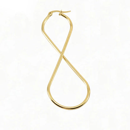 Simple Style 8 Number Stainless Steel Drop Earrings Gold Plated Stainless Steel Earrings