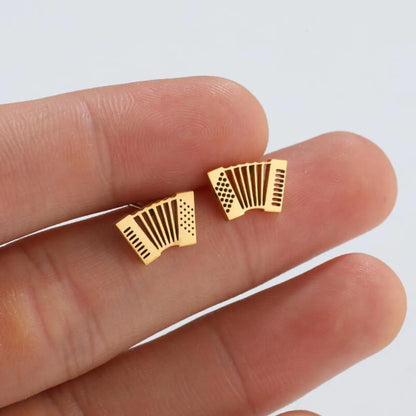 Simple Style Accordion Titanium Steel Ear Studs Plating No Inlaid Stainless Steel Earrings