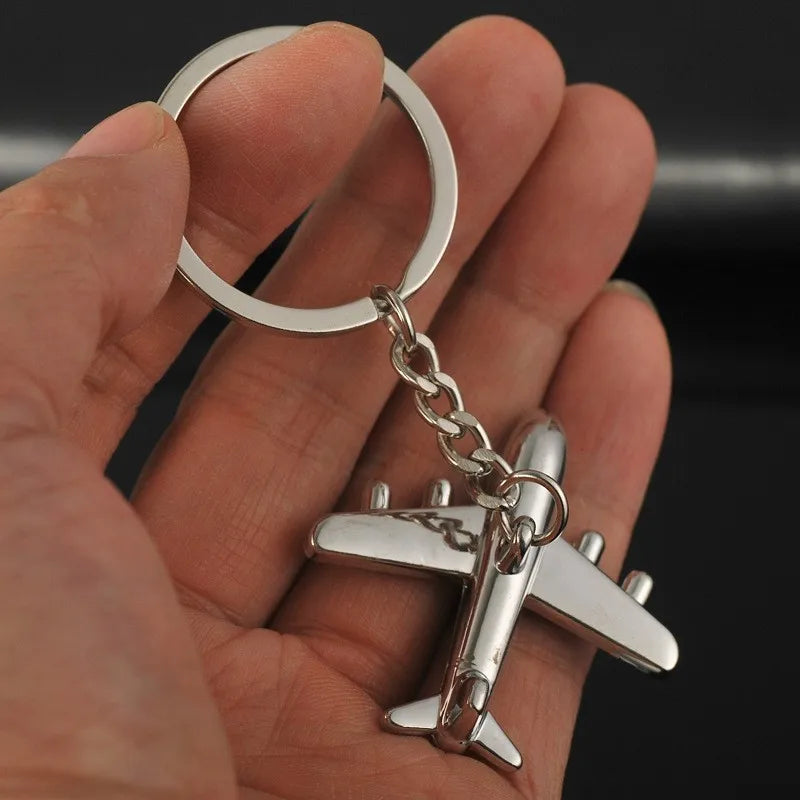 Simple Style Airplane Alloy Zinc Alloy Polishing Electroplating White K Bag Pendant Keychain