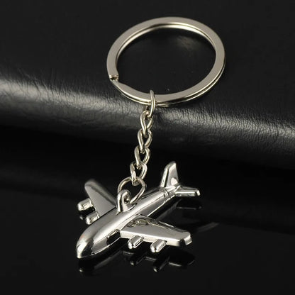 Simple Style Airplane Alloy Zinc Alloy Polishing Electroplating White K Bag Pendant Keychain