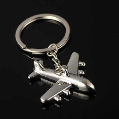 Simple Style Airplane Alloy Zinc Alloy Polishing Electroplating White K Bag Pendant Keychain