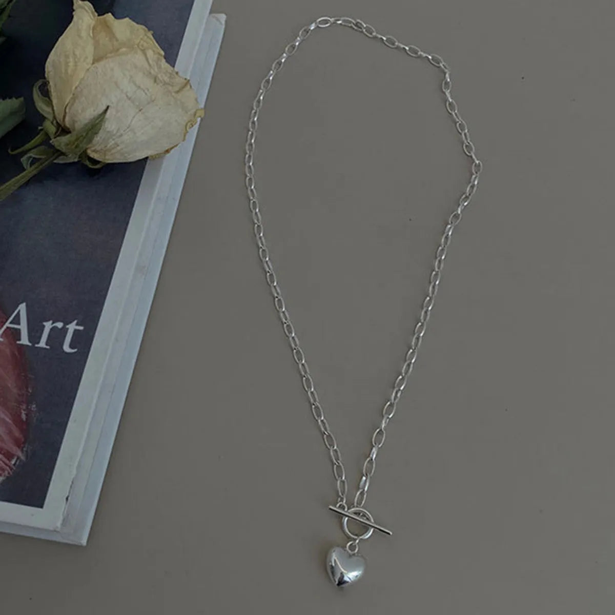 Simple Style Alloy Heart Shape Necklace Daily Electroplating Unset