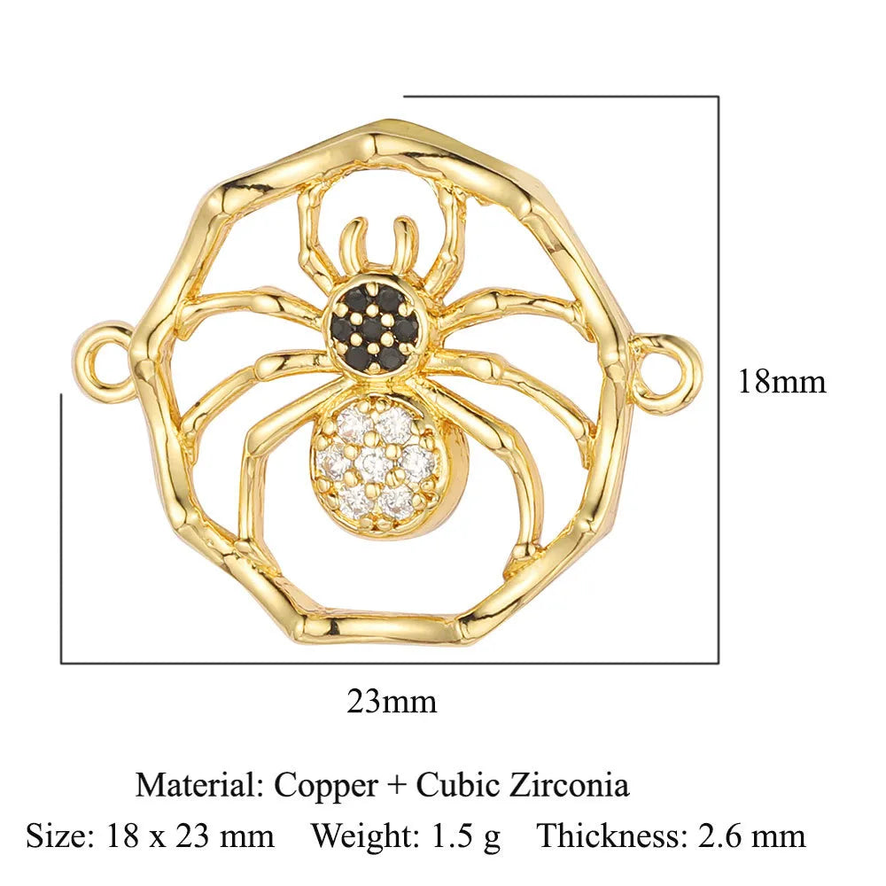 1 Piece Copper Zircon 18K Gold Plated Angel Moon Crown