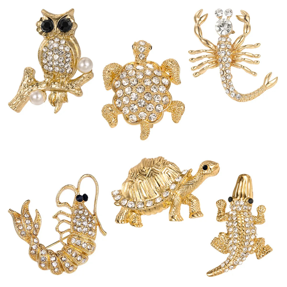 Simple Style Animal Alloy Inlay Rhinestones Pearl Unisex Brooches