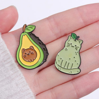 Simple Style Animal Cartoon Character Fruit Alloy Stoving Varnish Unisex Brooches