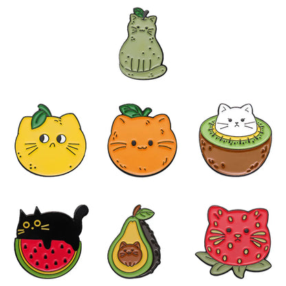 Simple Style Animal Cartoon Character Fruit Alloy Stoving Varnish Unisex Brooches