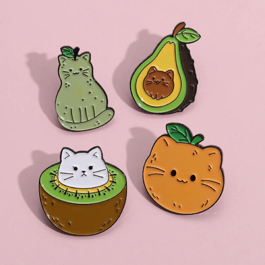 Simple Style Animal Cartoon Character Fruit Alloy Stoving Varnish Unisex Brooches