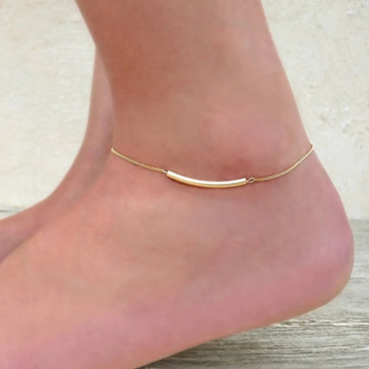 Simple Style Animal Cross Moon Gold Plated Silver Plated Imitation Pearl Alloy Wholesale Anklet