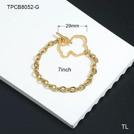 Simple Style Animal 304 Stainless Steel 18K Gold Plated Bracelets In Bulk