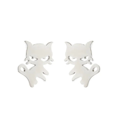 Simple Style Animal Stainless Steel Plating Hollow Out Ear Studs 1 Pair