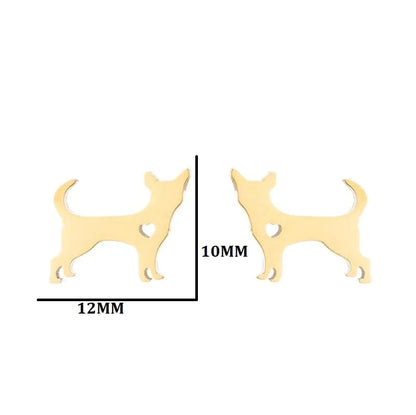 Simple Style Animal Stainless Steel Plating Hollow Out Ear Studs 1 Pair