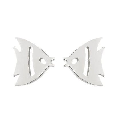 Simple Style Animal Stainless Steel Plating Hollow Out Ear Studs 1 Pair