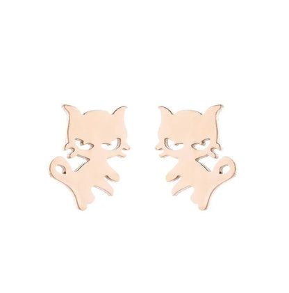 Simple Style Animal Stainless Steel Plating Hollow Out Ear Studs 1 Pair