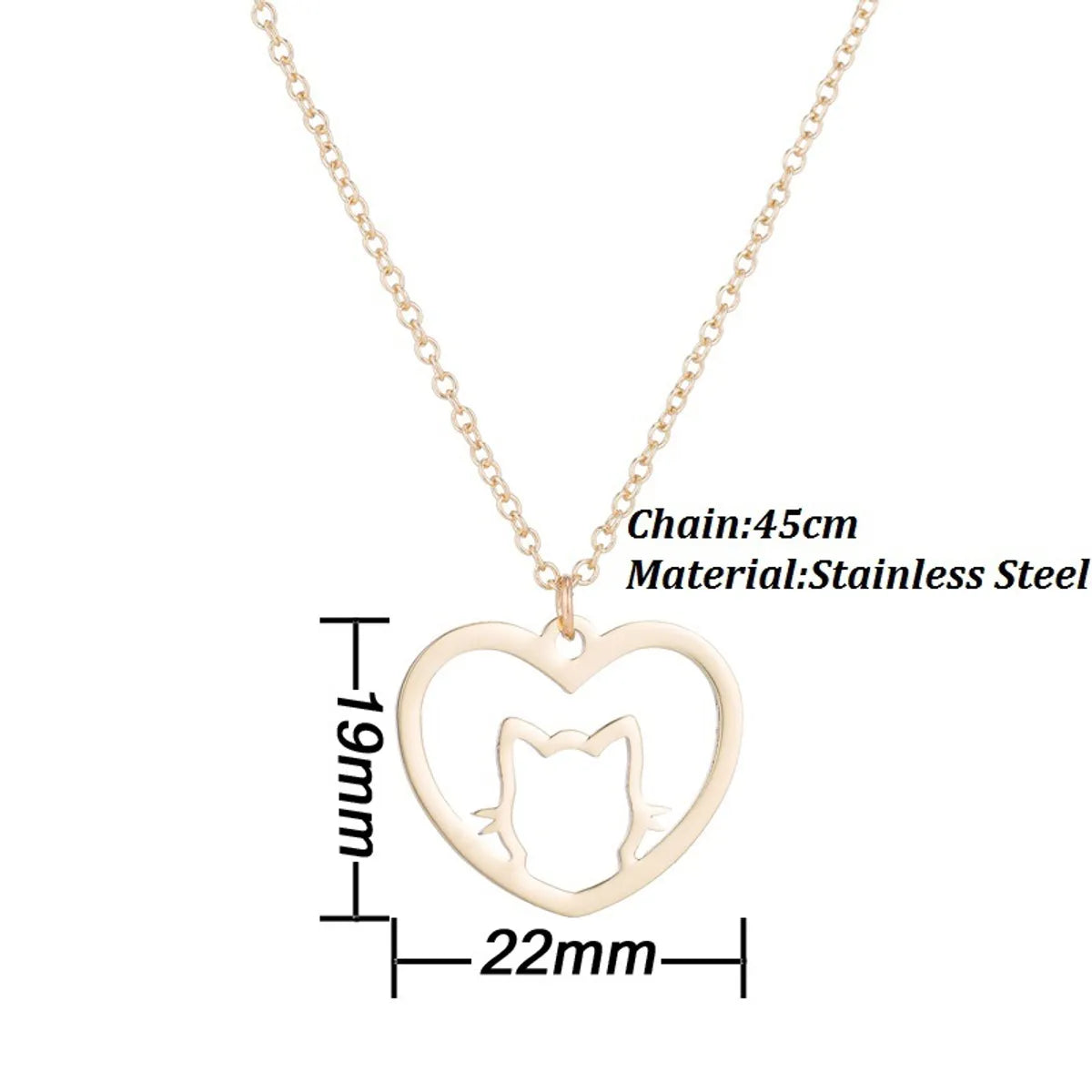 Stainless Steel Simple Style Plating Animal Pendant Necklace