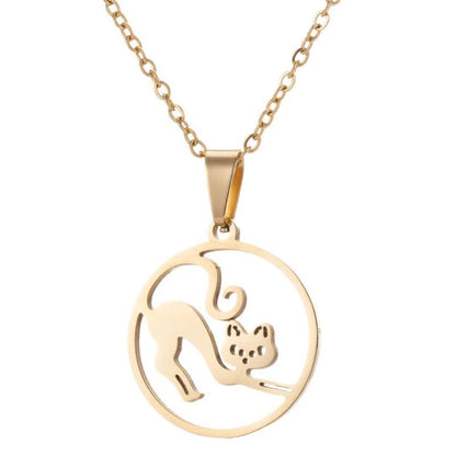 Stainless Steel Simple Style Plating Animal Pendant Necklace