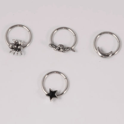 1 Piece Nose Rings & Studs Simple Style Animal Star 304 Stainless Steel