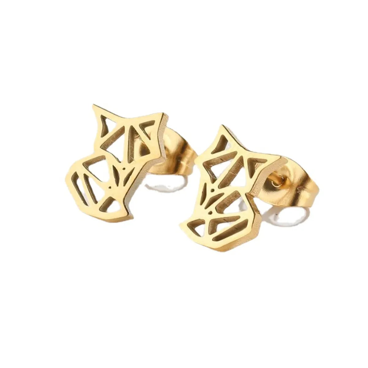 Simple Style Animal Titanium Steel Ear Studs Plating No Inlaid Stainless Steel Earrings