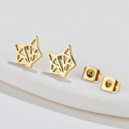 Simple Style Animal Titanium Steel Plating Ear Studs 1 Pair