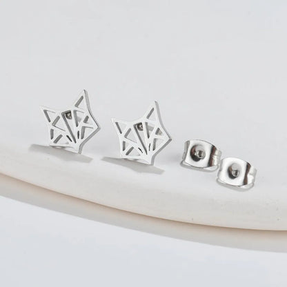 Simple Style Animal Titanium Steel Plating Ear Studs 1 Pair