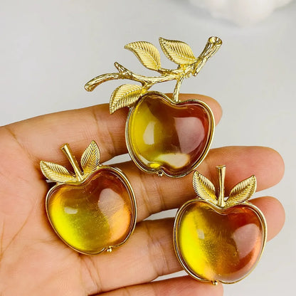 Simple Style Apple Alloy Plating Inlay Imitation Glaze Women's Earrings Brooches