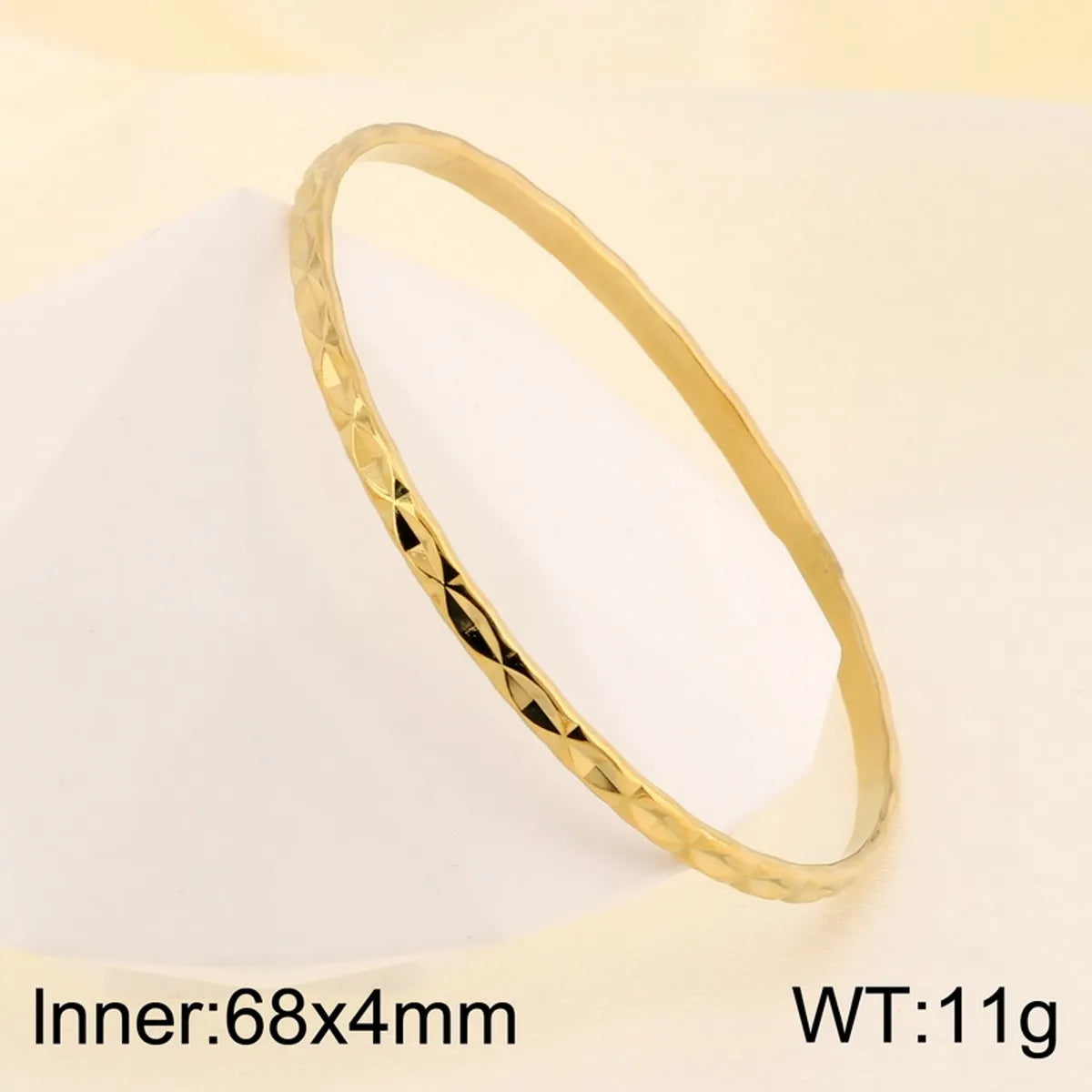 Simple Style Argyle 304 Stainless Steel 18K Gold Plated Bangle In Bulk