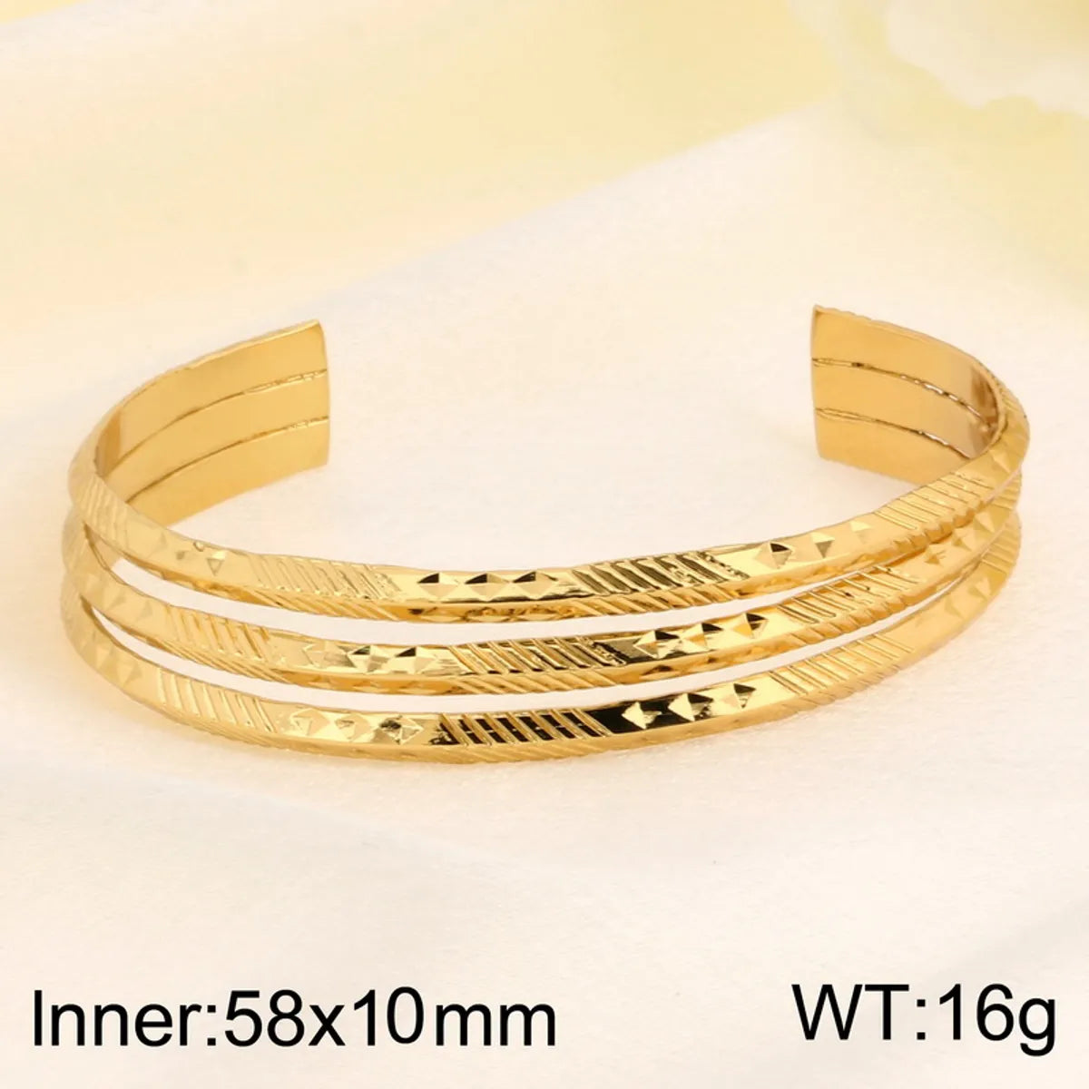 Simple Style Argyle 304 Stainless Steel 18K Gold Plated Bangle In Bulk